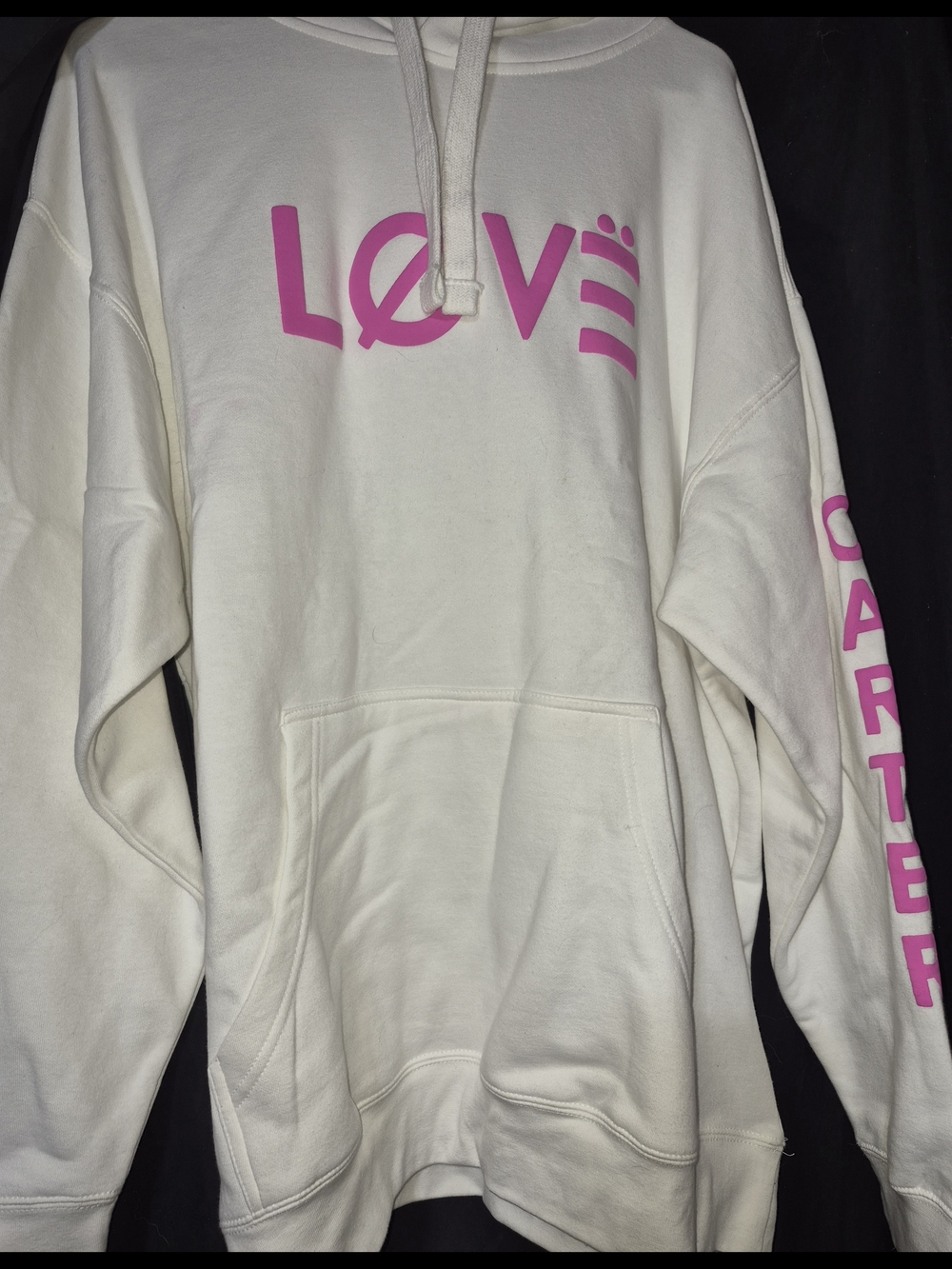 Aaron Carter LOVE White Hoodie Pullover
